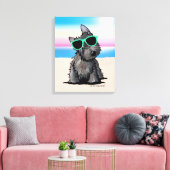KiniArt Ash Cairn Terrier Dog Beach Leinwanddruck (Insitu (Wohnzimmer))