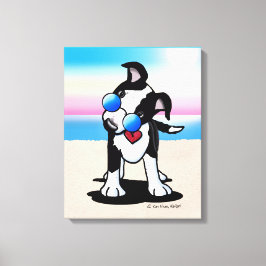 KiniArt Australian Cattle Dog Beach Leinwanddruck