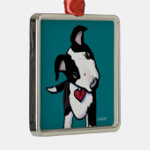 KiniArt Australian Cattle Dog Silbernes Ornament (Rechts)