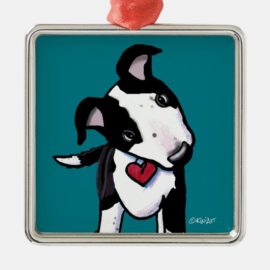 KiniArt Australian Cattle Dog Silbernes Ornament (Vorne)