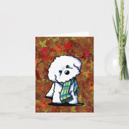 KiniArt Autumn Bichon Frise Dankeskarte