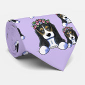 KiniArt Basset Flower Girl Krawatte (Gerollt)