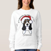 KiniArt Basset Weihnachts-Sweatshirt Sweatshirt (Vorderseite)