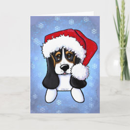 KiniArt Basset Weihnachtskarte Feiertagskarte