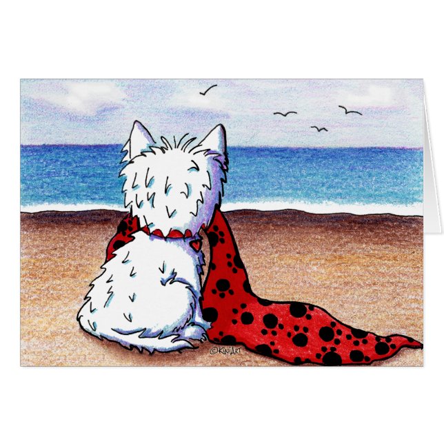 KiniArt Beach Blanket Westie (Vorderseite (Horizontal))