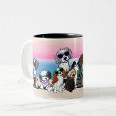 KiniArt Beach Dogs Coffee Tasse (Vorderseite Links)