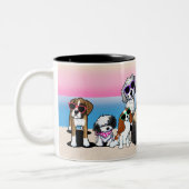 KiniArt Beach Dogs Coffee Tasse (Links)