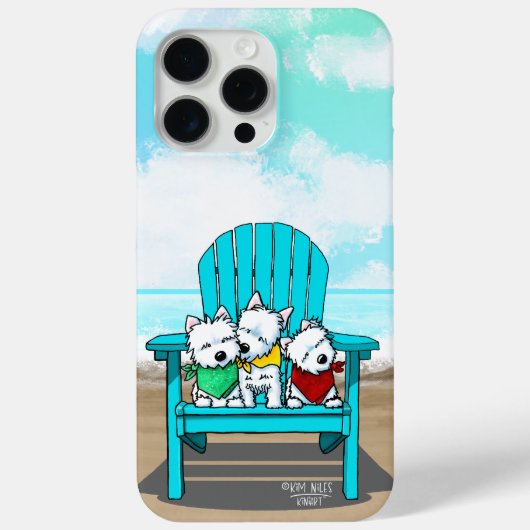 KiniArt Beach Westies Case-Mate iPhone Hülle (Rückseite)
