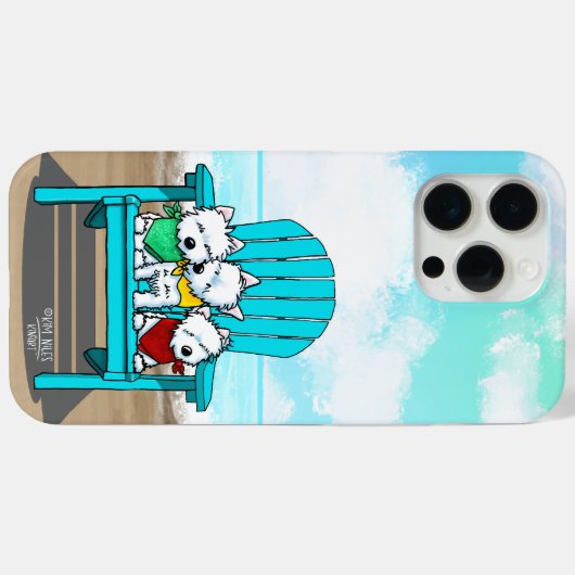 KiniArt Beach Westies Case-Mate iPhone Hülle (Rückseite (Horizontal))