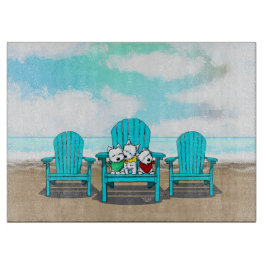 KiniArt Beach Westies Schneidebrett