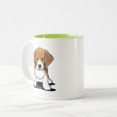 KiniArt Beagle Pup Zweifarbige Tasse (Vorderseite Links)