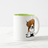 KiniArt Beagle Pup Zweifarbige Tasse (VorderseiteRechts)