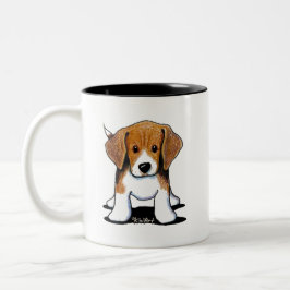 KiniArt Beagle Pup Zweifarbige Tasse