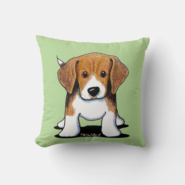 KiniArt Beagle Throw Pillow Kissen (Vorderseite)