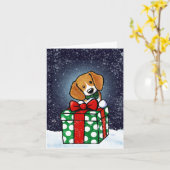 KiniArt Beagle Weihnachtskarte Karte (Gelbe Blume)