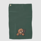 KiniArt Beaver Golfhandtuch (Vorderseite)