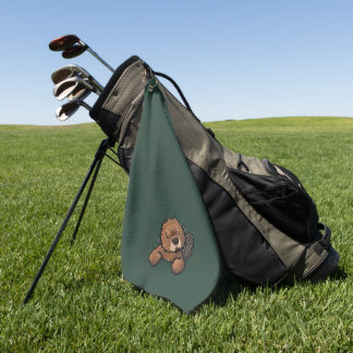 KiniArt Beaver Golfhandtuch