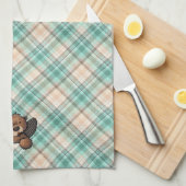 KiniArt Beaver on Marina Kariert Kitchen Handtuch (Viertel Falte)