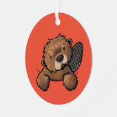 KiniArt Beaver Ornament Aus Metall (Vorderseite links)