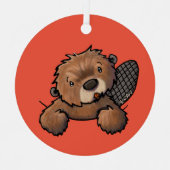 KiniArt Beaver Ornament Aus Metall (Vorderseite)