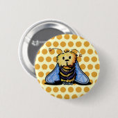 KiniArt Bee Pinback Button (Vorne & Hinten)