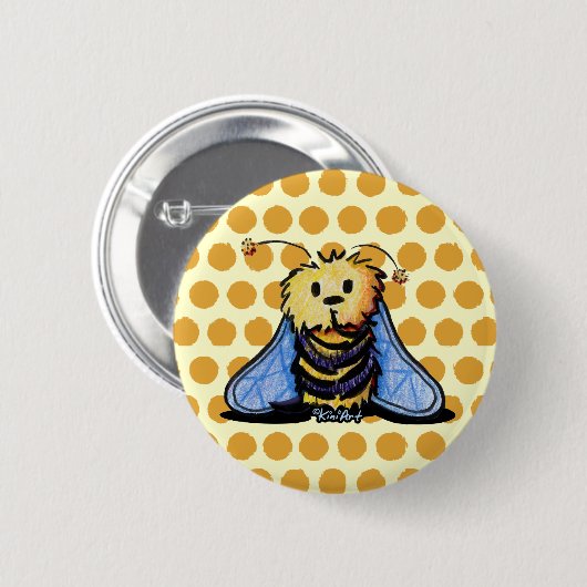 KiniArt Bee Pinback Button (Vorne & Hinten)