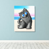 KiniArt Belgischer Sheepdog Beach Leinwanddruck (Insitu (Holzboden))