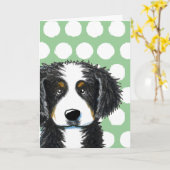 KiniArt Berner Hund Grußkarte Karte (Gelbe Blume)