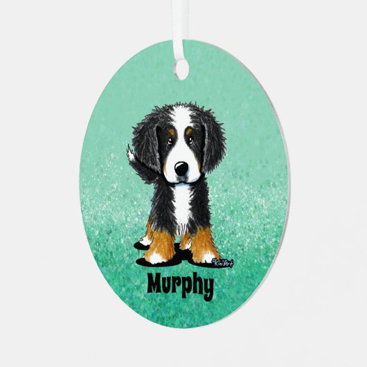 KiniArt Bernese Mountain Dog Ornament Aus Metall (Vorderseite links)