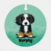 KiniArt Bernese Mountain Dog Ornament Aus Metall (Vorderseite)