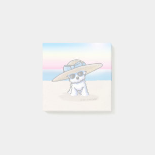 KiniArt Bichon Frise Beach Post-it Klebezettel