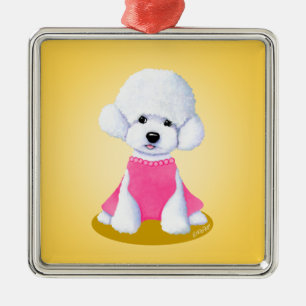 KiniArt Bichon Frise Ornament Aus Metall