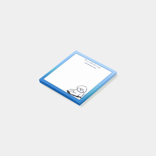 KiniArt Bichon Frise Post-it-Notes Post-it Klebezettel (angewinkelt)