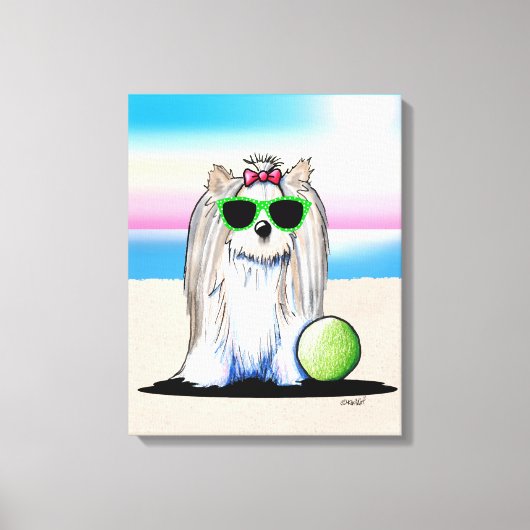 KiniArt Biewer Yorkie Terrier Canvas Print Leinwanddruck (Vorderseite)