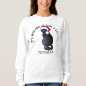 KiniArt Black Cat Christmas Sweatshirt (Vorderseite)