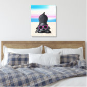 KiniArt Black Cocker Spaniel Dog Beach Leinwanddruck (Insitu (Schlafzimmer))