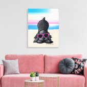 KiniArt Black Cocker Spaniel Dog Beach Leinwanddruck (Insitu (Wohnzimmer))