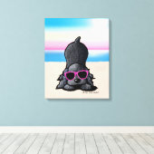 KiniArt Black Cocker Spaniel Dog Beach Leinwanddruck (Insitu (Holzboden))
