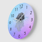 KiniArt Black Goldendoodle Large Clock Große Wanduhr (Winkel)