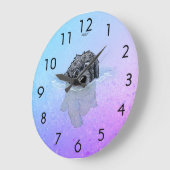 KiniArt Black Goldendoodle Large Clock Große Wanduhr (Winkel)