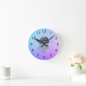 KiniArt Black Goldendoodle Large Clock Runde Wanduhr (Zuhause)