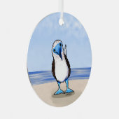 KiniArt Blue Footed Bird Metal Ornament (Vorderseite Rechts)