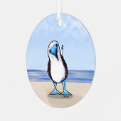 KiniArt Blue Footed Bird Metal Ornament (Vorderseite links)