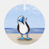 KiniArt Blue Footed Bird Metal Ornament (Rückseite)