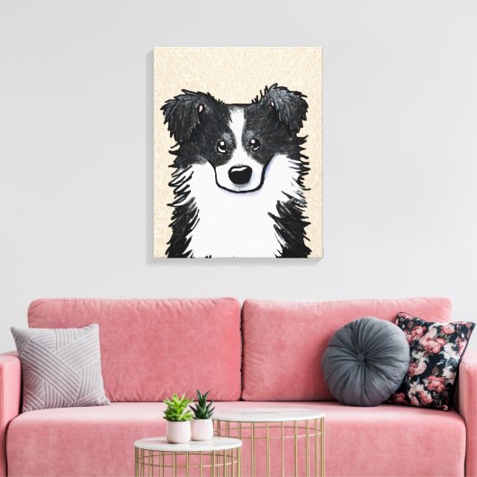 KiniArt Border Collie Canvas Print Leinwanddruck (Insitu (Wohnzimmer))