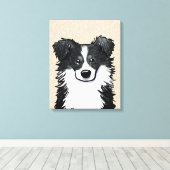 KiniArt Border Collie Canvas Print Leinwanddruck (Insitu (Holzboden))