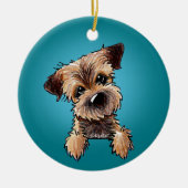 KiniArt Border Terrier Keramik Keramik Ornament (Vorne)
