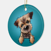 KiniArt Border Terrier Keramik Keramik Ornament (Links)