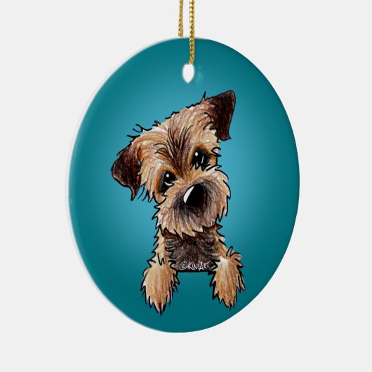 KiniArt Border Terrier Keramik Ornament (Rechts)