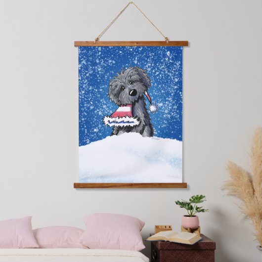 KiniArt Bouvier des Flandres Hanging Tapestry Wandteppich Mit Holzrahmen (Schlafzimmer)